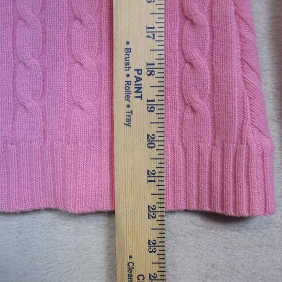 Ralph Lauren Black Label Sweater Women's Medium Cashmere Pink V-Neck Slim Fit - Picture 9 of 9